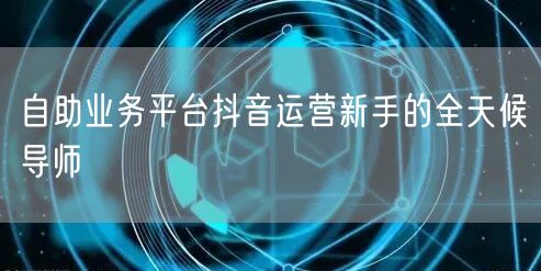自助业务平台抖音运营新手的全天候导师