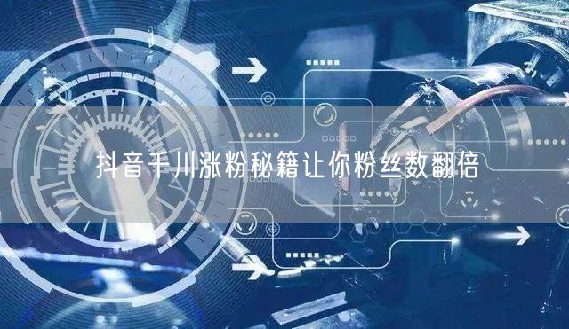 抖音千川涨粉秘籍让你粉丝数翻倍