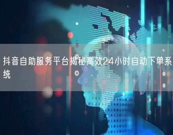 抖音自助服务平台揭秘高效24小时自动下单系统