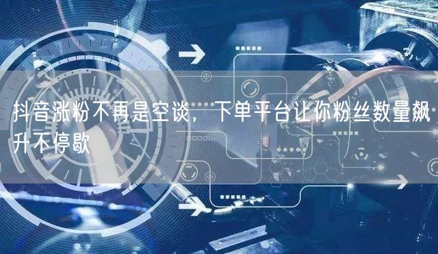 抖音涨粉不再是空谈，下单平台让你粉丝数量飙升不停歇