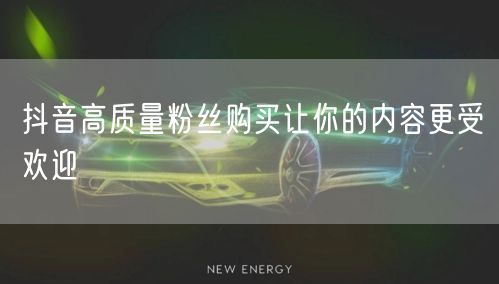 抖音高质量粉丝购买让你的内容更受欢迎