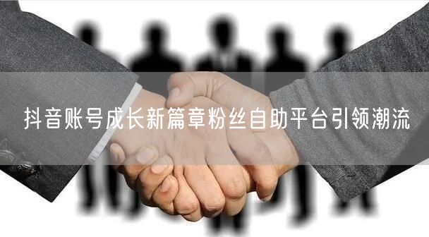 抖音账号成长新篇章粉丝自助平台引领潮流