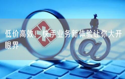 低价高效！快手业务新体验让你大开眼界