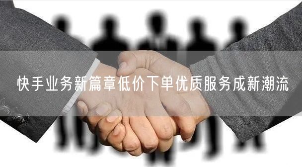 快手业务新篇章低价下单优质服务成新潮流